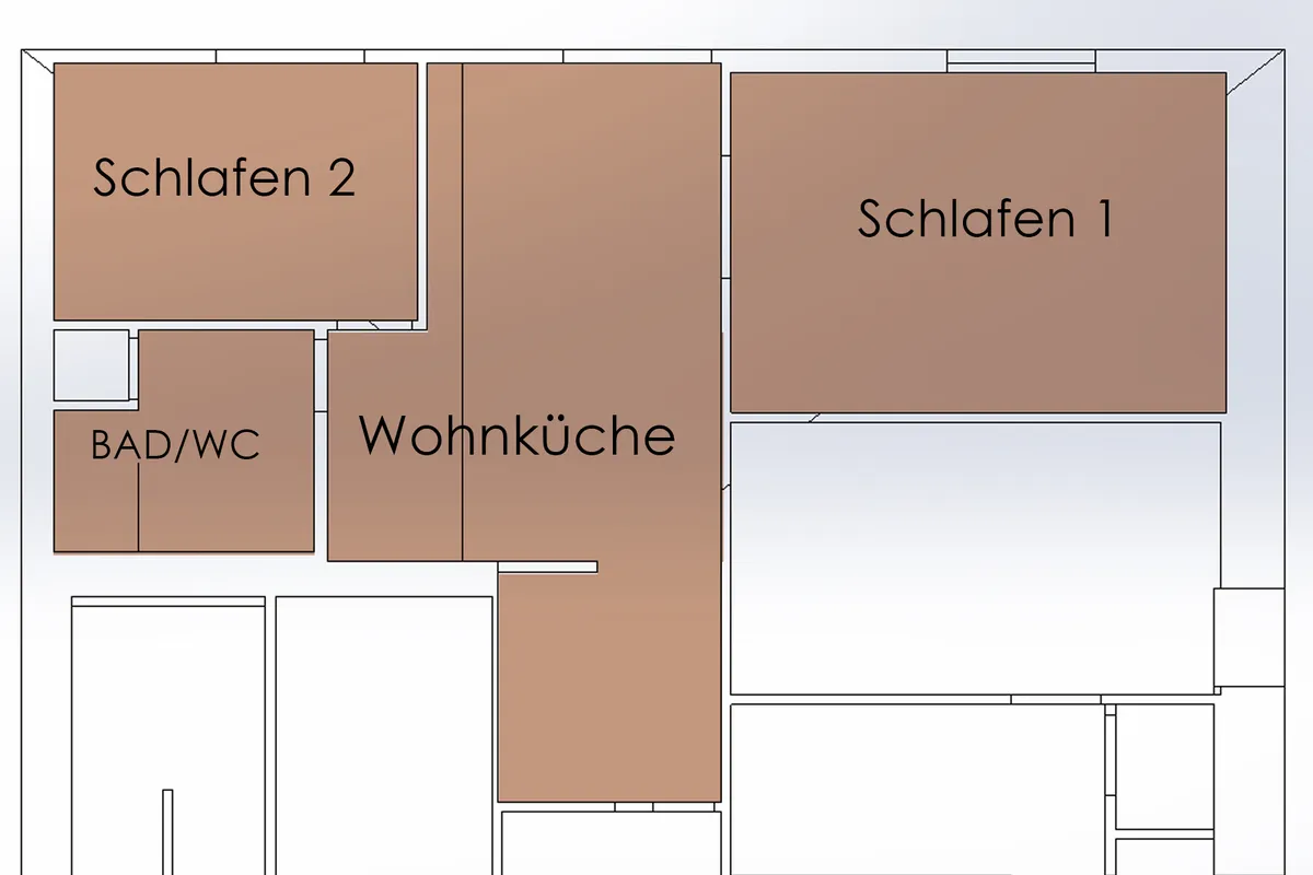 Grundriss La Bohème, 55 m² in der Maison La Vigneronne, Neffiès
